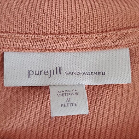 Pure Jill Sand-Washed Piqué Relaxed-Sleeve Top Size MP - Picture 5 of 9